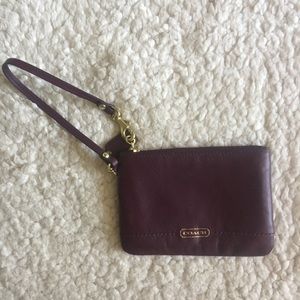 Coach Burgundy Wristlet Wallet Purse Bracelet